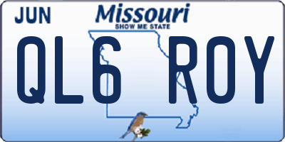 MO license plate QL6R0Y