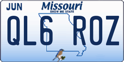 MO license plate QL6R0Z