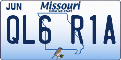 MO license plate QL6R1A