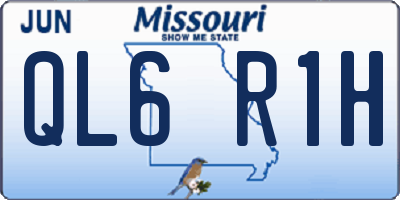 MO license plate QL6R1H