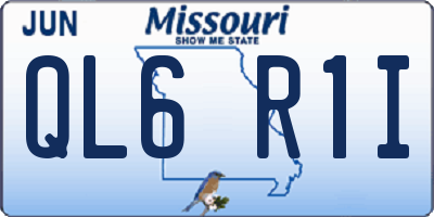 MO license plate QL6R1I