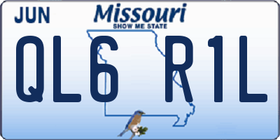 MO license plate QL6R1L