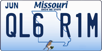 MO license plate QL6R1M