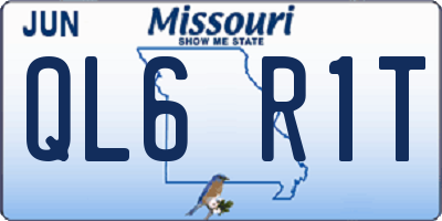 MO license plate QL6R1T