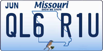 MO license plate QL6R1U