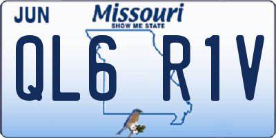 MO license plate QL6R1V