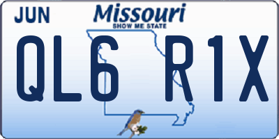 MO license plate QL6R1X