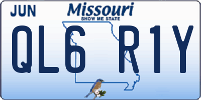MO license plate QL6R1Y