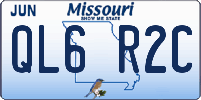 MO license plate QL6R2C