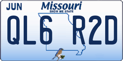 MO license plate QL6R2D