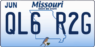 MO license plate QL6R2G