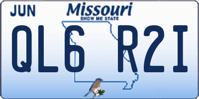 MO license plate QL6R2I