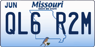 MO license plate QL6R2M