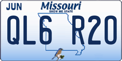 MO license plate QL6R2O