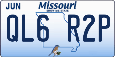 MO license plate QL6R2P