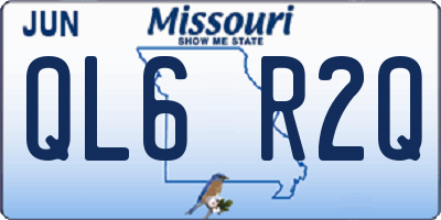 MO license plate QL6R2Q