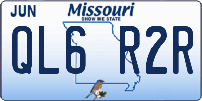 MO license plate QL6R2R