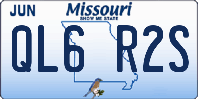 MO license plate QL6R2S