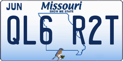 MO license plate QL6R2T