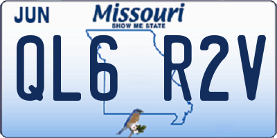 MO license plate QL6R2V