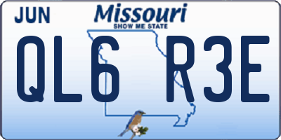 MO license plate QL6R3E