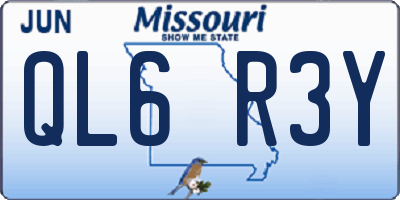 MO license plate QL6R3Y