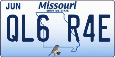 MO license plate QL6R4E