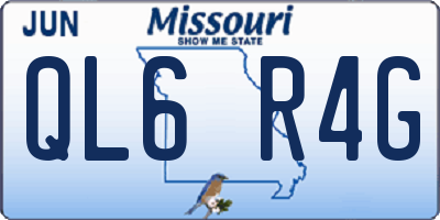 MO license plate QL6R4G