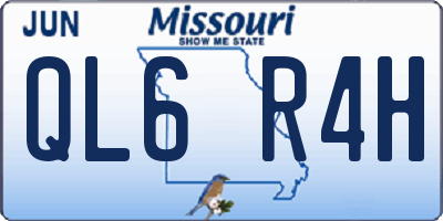 MO license plate QL6R4H