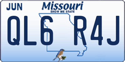 MO license plate QL6R4J