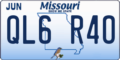 MO license plate QL6R4O
