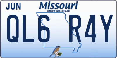 MO license plate QL6R4Y