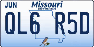 MO license plate QL6R5D