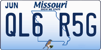 MO license plate QL6R5G