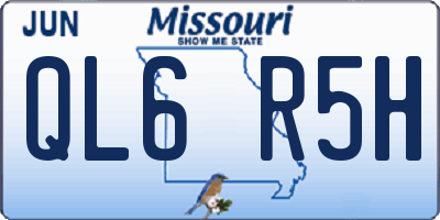 MO license plate QL6R5H