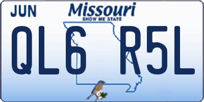 MO license plate QL6R5L