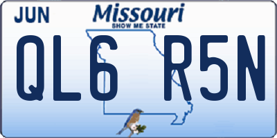 MO license plate QL6R5N