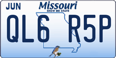 MO license plate QL6R5P
