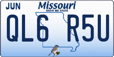 MO license plate QL6R5U