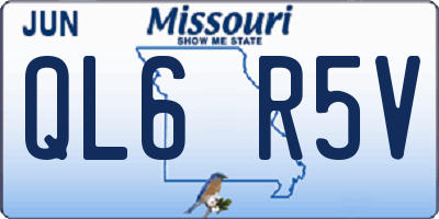 MO license plate QL6R5V