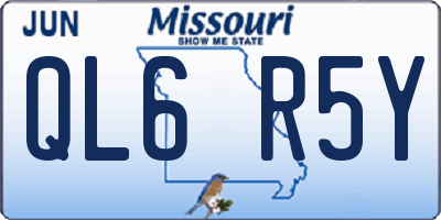 MO license plate QL6R5Y