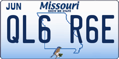 MO license plate QL6R6E
