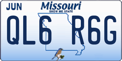 MO license plate QL6R6G