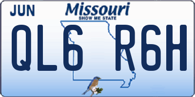 MO license plate QL6R6H