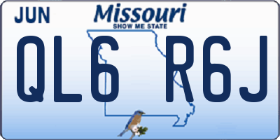 MO license plate QL6R6J