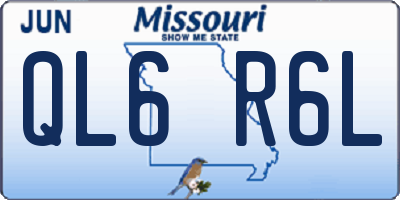 MO license plate QL6R6L