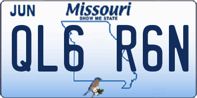 MO license plate QL6R6N