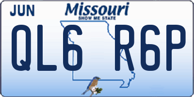 MO license plate QL6R6P
