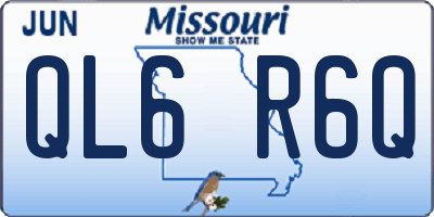 MO license plate QL6R6Q