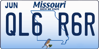 MO license plate QL6R6R
